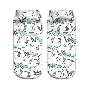 Women Girl Teen Cute Cartoon Harajuku Animal 3D Print Unicorn-7 Ankle Socks